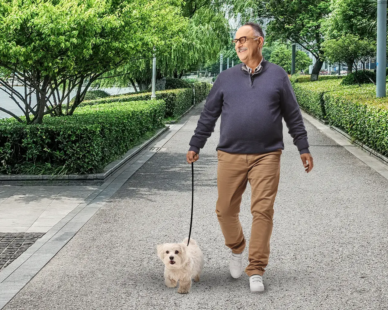 Walking my dog again; I wouldn’t let my wound win.