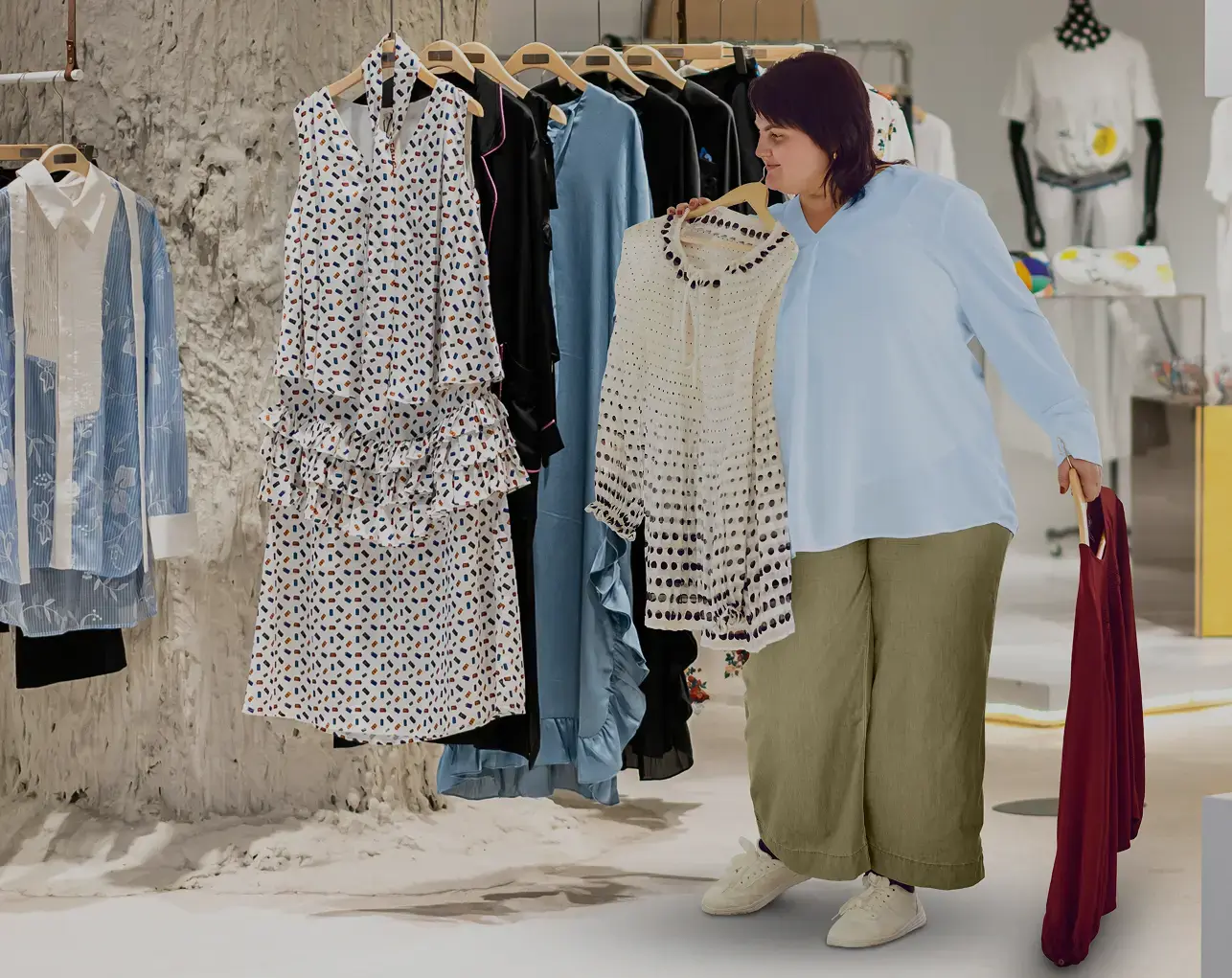 Woman shopping again; I took the next step.